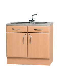 ﻿100cm Sink Cabinet (excluding sink/taps) - Beech Finish
