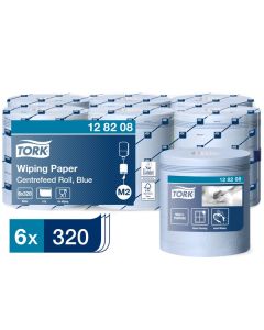Tork Centrefeed Wiping Paper Blue 320m [Pack of 6]