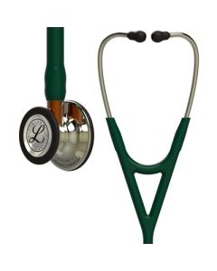 3M Littmann Cardiology IV Diagnostic Stethoscope, Hunter Green Tubing, Champagne Chestpiece, Orange Stem [Pack of 1]